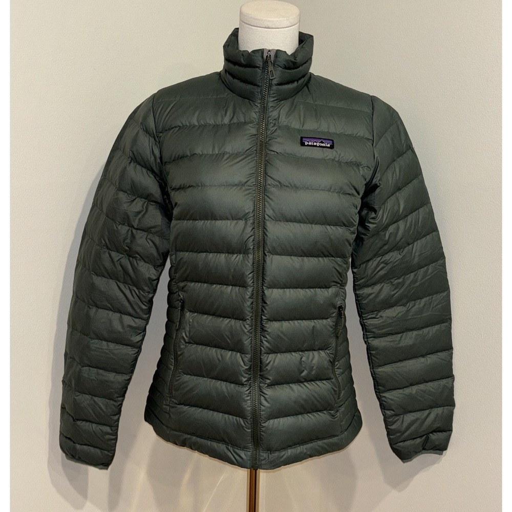 Patagonia Down Sweater Womens Small Camp Green Puffer Jacket Full Zip 84683 Hike